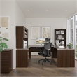 Ridgeley U Shaped Desk with Storage Set in Dark Chocolate - Engineered Wood