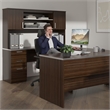 Ridgeley U Shaped Desk with Storage Set in Dark Chocolate - Engineered Wood