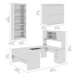 Ridgeley U Shaped Desk with Storage Set in Dark Chocolate - Engineered Wood