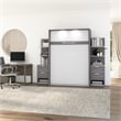 Cielo Full Murphy Bed with Nightstands in Bark Gray and White - Engineered Wood