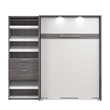 Bestar Cielo Engineered Wood Full Murphy Bed with Closet Organizer in Gray/White