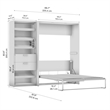 Bestar Cielo Engineered Wood Full Murphy Bed with Closet Organizer in Gray/White