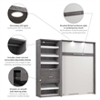 Bestar Cielo Engineered Wood Full Murphy Bed with Closet Organizer in Gray/White