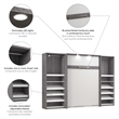 Cielo Full Murphy Bed with Closet Organizers in Gray/White - Engineered Wood