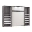 Cielo Full Murphy Bed with Closet Organizers in Gray/White - Engineered Wood
