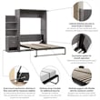 Bestar Cielo Engineered Wood Full Murphy Bed with Nightstand in Bark Gray/White