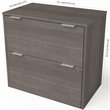 Bestar i3 Plus 2 Drawer Lateral Wood File Cabinet in Bark Gray