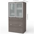 Bestar i3 Plus 2 Drawer Door File Cabinet in Bark Gray