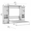 Bestar Lumina 3 Piece Queen Storage Wall Bed Set in White