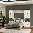 Bestar Lumina 3 Piece Full 2 Storage Wall Bed Set in White Chocolate