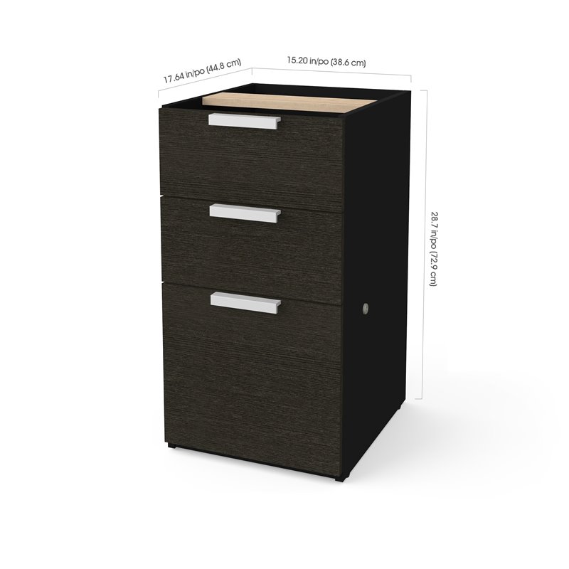 Bestar Pro-Concept Plus Pedestal in Deep Grey and Black