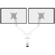 Bestar Aluminum and Stainless Steel Dual Monitor Arm in White