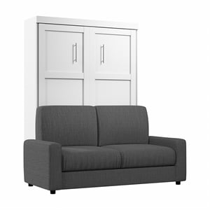 Bestar Pur Full Murphy Bed with Sofa (73W) in White