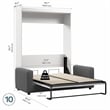 Bestar Pur Full Murphy Bed with Sofa (73W) in White