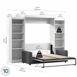 Bestar Pur 4 Piece Queen Wall Bed Set in White and Gray