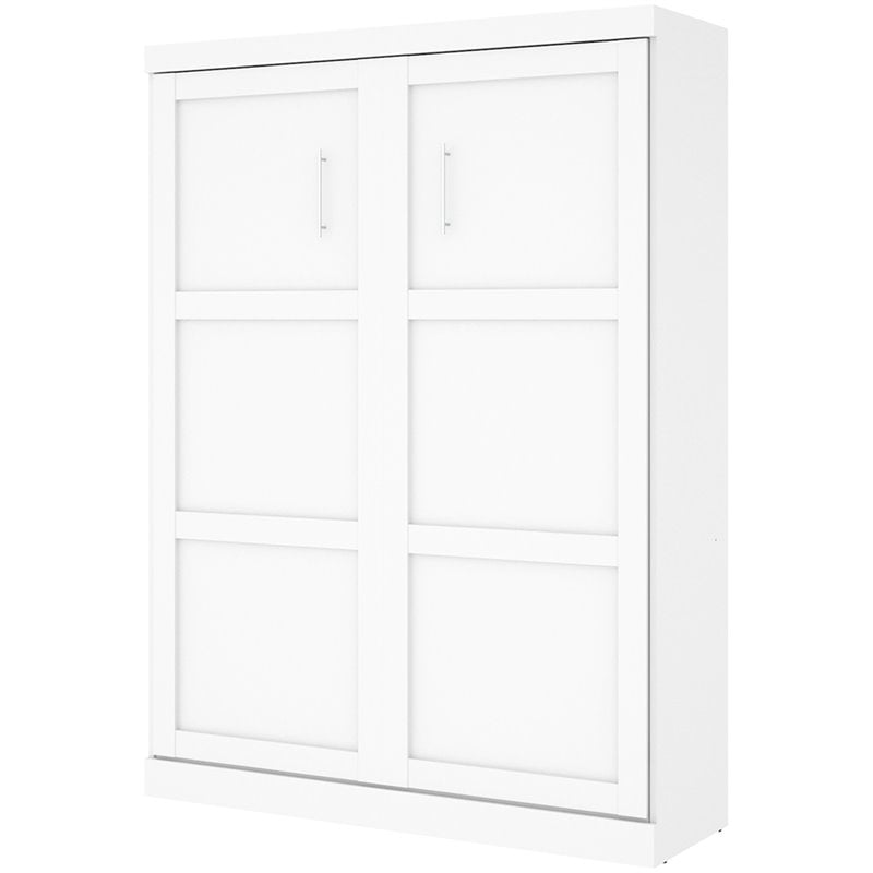 Bestar Pur 3 Piece Queen Wall Bed Set in White and Gray