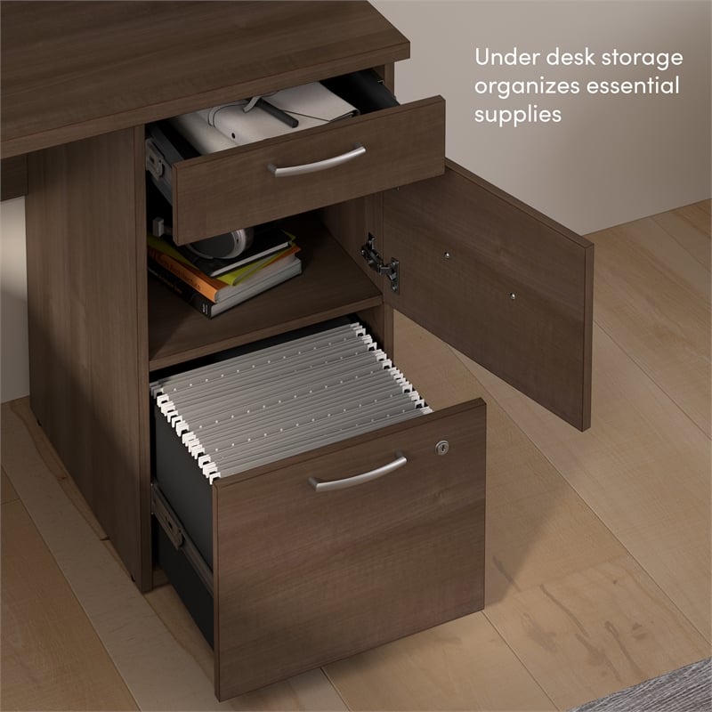 Logan U or L Shaped Desk with Hutch in Antigua - Engineered Wood