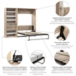 Cielo Full Murphy Bed with Closet Organizer in Brown/White - Engineered Wood