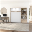 Cielo Full Murphy Bed with Closet Organizer in Brown/White - Engineered Wood