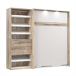 Cielo Full Murphy Bed with Closet Organizer in Brown/White - Engineered Wood