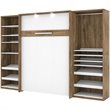 Bestar Cielo Classic 3-Piece Engineered Wood Full Wall Bed in Rustic Brown/White