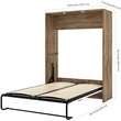 Bestar Cielo Classic 3-Piece Engineered Wood Full Wall Bed in Rustic Brown/White
