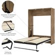 Bestar Cielo Premium 3 Piece Full Wall Bed in Rustic Brown and White