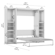 Bestar Cielo Engineered Wood Full Murphy Bed with Narrow Storage in Brown/White