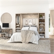 Bestar Cielo Engineered Wood Full Murphy Bed with Narrow Storage in Brown/White