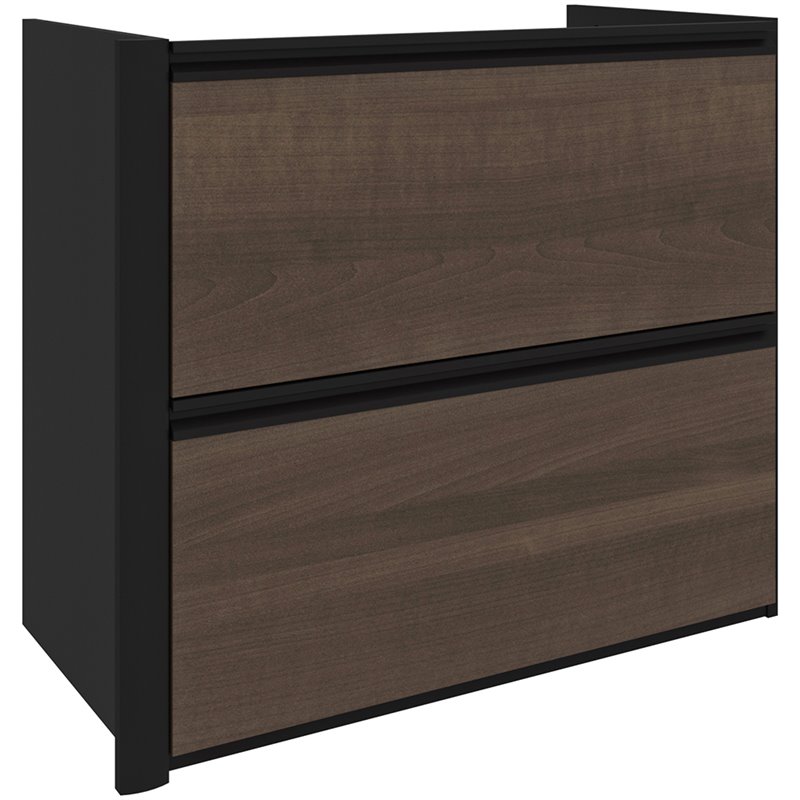 Bestar Connexion 2 Drawer Add On Lateral File Cabinet in Antigua and Black