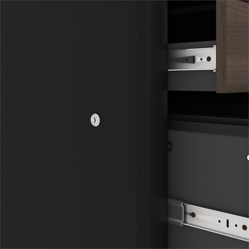 Bestar Connexion 3 Drawer Add On File Cabinet in Antigua and Black