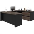 Bestar Connexion 5 Piece U Shaped Computer Desk in Antigua and Black
