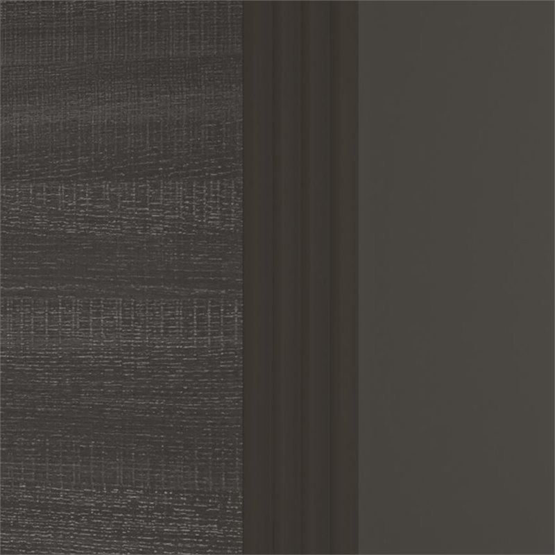 Bestar Prestige Plus Credenza Hutch in Bark Gray and Slate