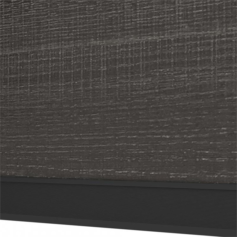 Bestar Prestige Plus Credenza Hutch in Bark Gray and Slate
