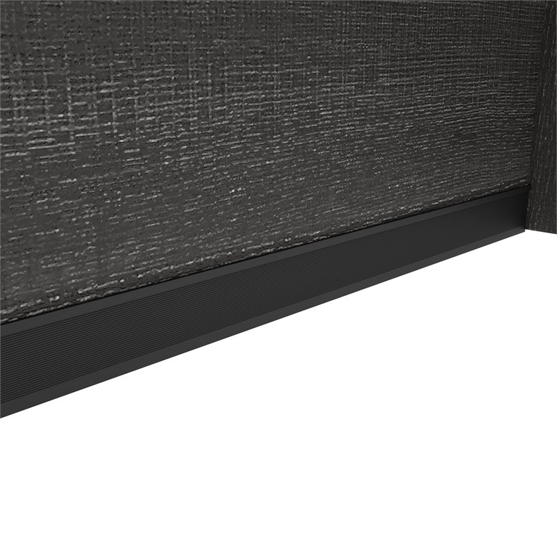 Bestar Norma 2 Door Desk Hutch in Black and Bark Gray