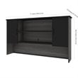 Bestar Norma 2 Door Desk Hutch in Black and Bark Gray