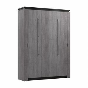 Bestar Orion 61&quot Full Murphy Bed in Bark Gray and Graphite
