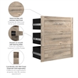 Pur 3 Drawer Set for Pur 36W Closet Organizer in Rustic Brown - Engineered Wood