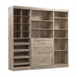 Bestar Pur 86W Closet Organizer System in Rustic Brown - Engineered Wood