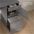 Logan U or L Shaped Desk with Storage Set in Bark Gray - Engineered Wood