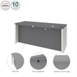 Bestar Connexion Executive Desk in Slate and Sandstone