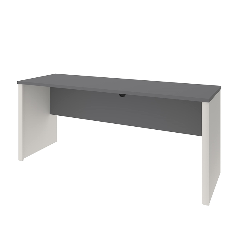 Bestar Connexion Wood Office Credenza in Slate and Sandstone
