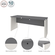 Bestar Connexion Wood Office Credenza in Slate and Sandstone