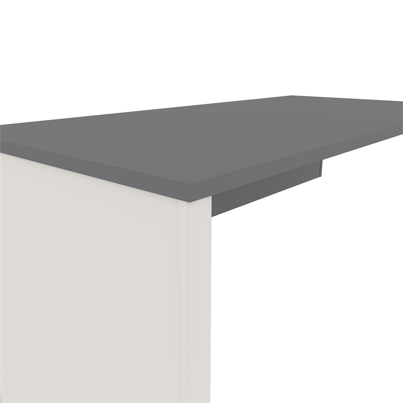 Bestar Connexion Return Table for Computer Desk Set in Slate and Sandstone