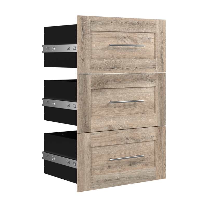 Pur 3 Drawer Set for Pur 25W Closet Organizer in Rustic Brown - Engineered Wood