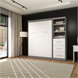 Bestar Nebula Wood Full Murphy Bed and Organizer w/ Drawers in Bark Gray/White