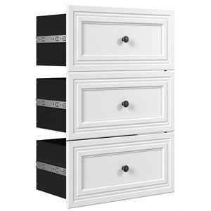 Bestar Versatile 25&quot Engineered Wood 3-Drawer Set for Organizer in White