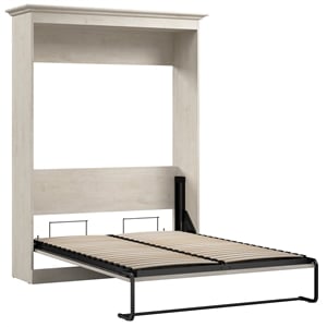 Bestar Versatile 64&quot Engineered Wood Full Murphy Bed in Linen White Oak