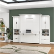 Bestar Lumina Modern Engineered Wood Queen Murphy Bedroom Sets in White