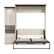 Bestar Lumina Engineered Wood Queen Murphy Bedroom Sets - White Chocolate